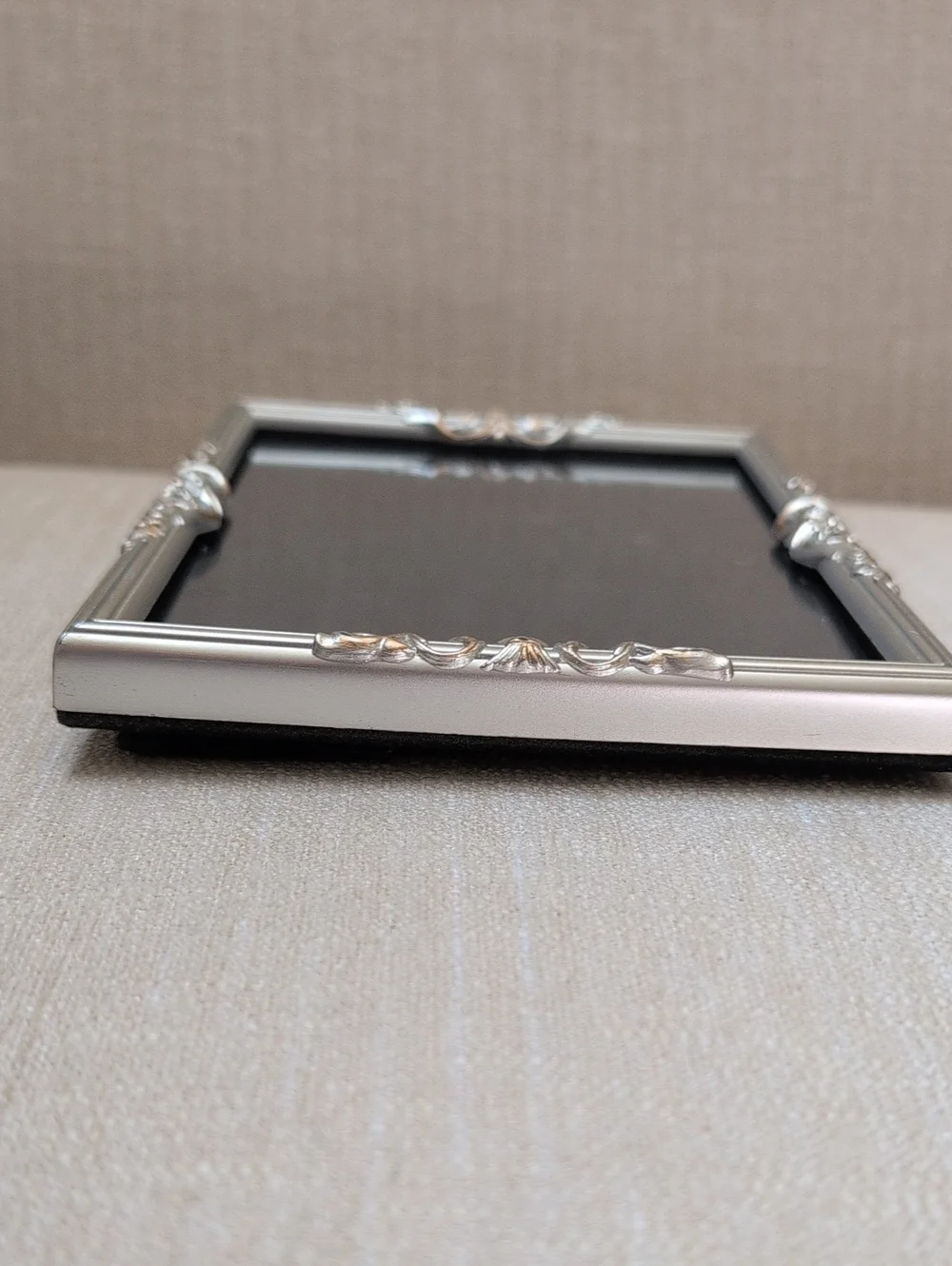 Ornate Silver Picture Frame - Elegant Vintage Home Accent - 5x7 Photo Opening